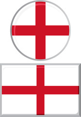 Obraz premium English round and square icon flag. Vector illustration.
