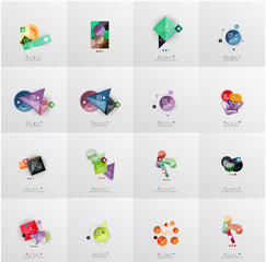 Fototapeta premium Set of abstract geometric infographic banner templates