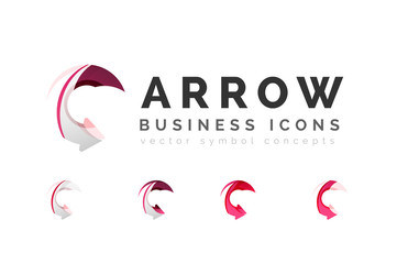 Set of arrow logo business icons