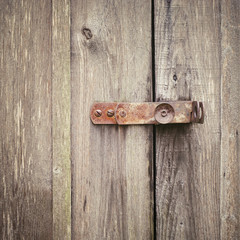 wooden door with lock