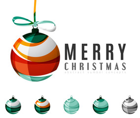Set of abstract Christmas ball icons, business logo concepts