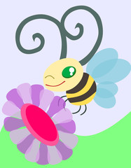 a Bee and a Flower