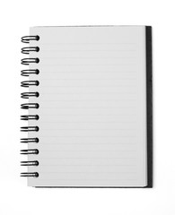 Blank Open Notebook Isolated on White with Clipping Path