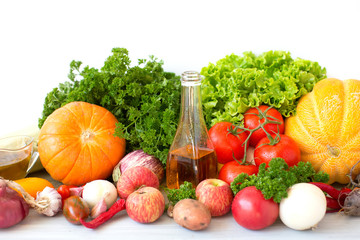 Vegetables isolated on a white background