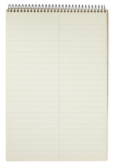 Vintage Spiral Steno Pad Isolated on White with Clipping Path