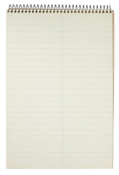 Vintage Spiral Steno Pad Isolated on White with Clipping Path