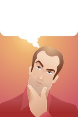 Visualisation Of Thinking Process. Illustration template on the subject of an Idea Thinking.