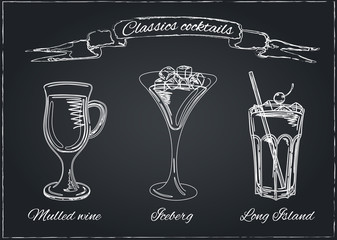 Cocktails collection. Vector Set