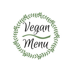 Vegan menu hand-sketched herbal vector frame