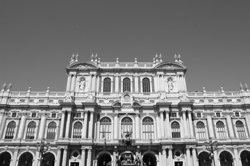     View of Carignano Palace in Turin, Italy 