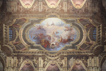     View of Interior of Carignano Palace in Turin, Italy 