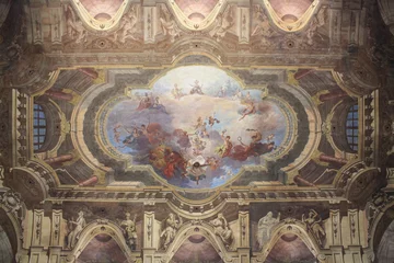 Tableaux ronds sur aluminium brossé Monument artistique     View of Interior of Carignano Palace in Turin, Italy 