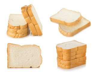 fresh bread slices isolated on white background