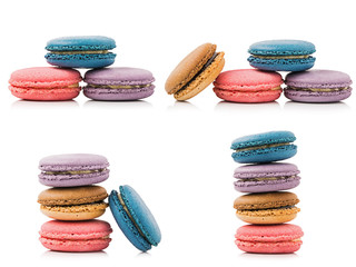 macaroons on white background