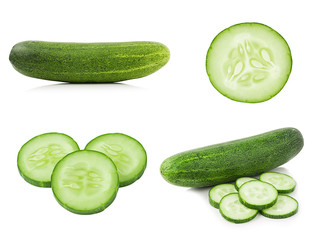 Cucumber on white background