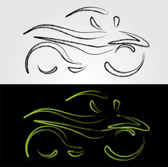Artistic graphic of motorbike