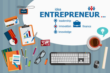 Entrepreneur design and flat design illustration concepts 