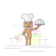 Cook transporting secret dish to the table