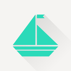 Vector icon of yacht