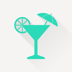 Icon of martini glass, vector illustration