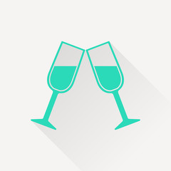 Two glasses of wine or champagne icon