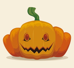 Halloween Pumpkin Smiling Isolated