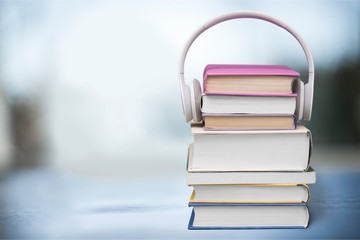 Headphones on Books.