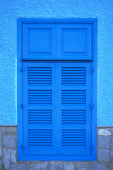 blue wood window. Blue photography