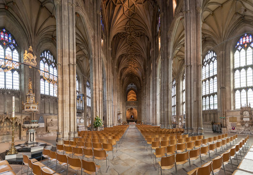 Interior of the cathedral of Canterbury, Kent, England