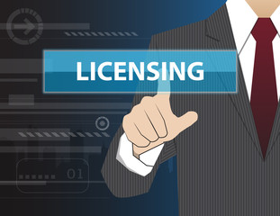 Businessman working with modern virtual technology, hand touchin