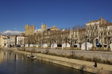 Canal de la Robine in Narbonne, Languedoc-Roussillon - France