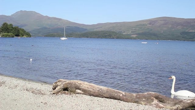 Loch Lomond in Luss, Scotland, UK, HD footage