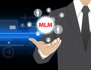 Concept Businessman in his hands ,MLM