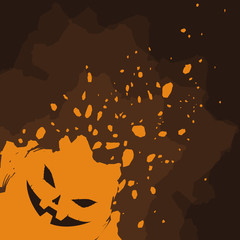 Halloween Pumpkin on Splatter Background