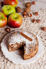 homemade apple pie, top view