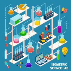 Obraz premium Isometric Science Lab