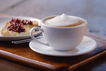 cappuccino with bruschetta