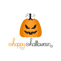Naklejka premium HAPPY HALLOWEEN Vector Card with Pumpkin