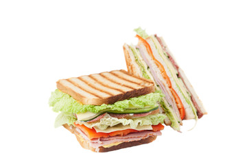sandwich on a white background