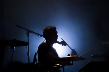 Fototapeta premium Batteur, Chanteur, silhouette