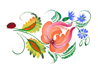 Congrats card,  petrikovskaya painting