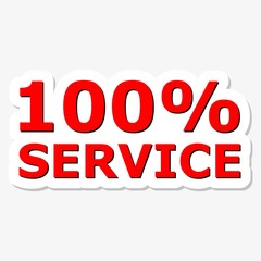 100% Service Red Sign