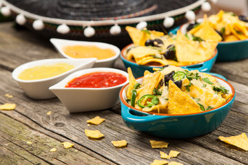 Nachos with melted cheese
