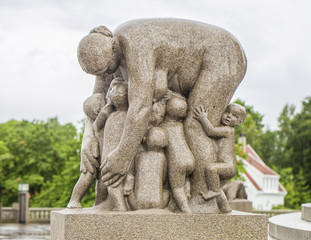 Fototapeta na wymiar Sculpture in Vigeland park Oslo. Norway.