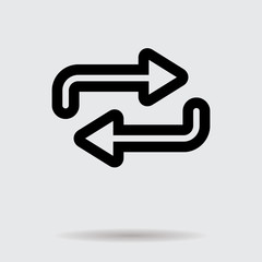  Flat line arrow icon for web and user interface design