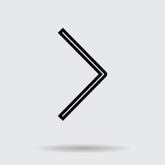 Flat line arrow icon for web and user interface design