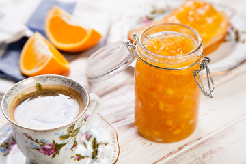 Slices of bread with jam