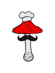 Cooking Hat mustache beard chef cook gourmet mushroom