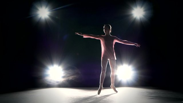  little ballerina girl in dancer in studio