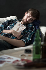 Man sleeping with a photo